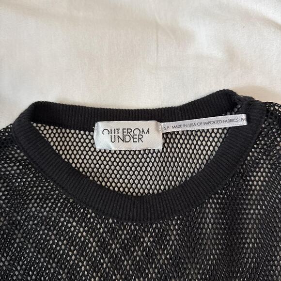 out from under sheer black mesh long sleeve top y2k rave goth - Picture 6 of 7